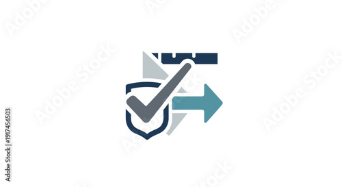 Shield Icon with Checkmark and Arrow.