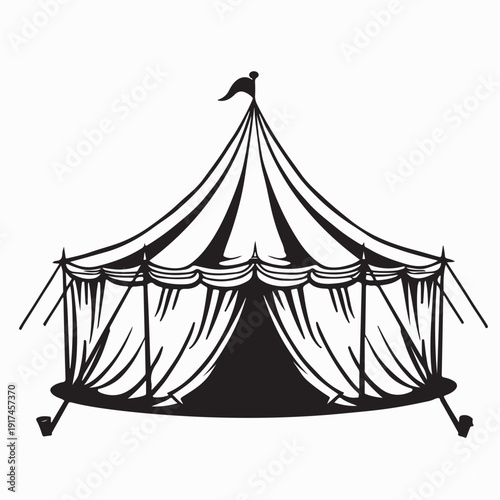 Carnival Tent Vector Graphic Illustration On white Background