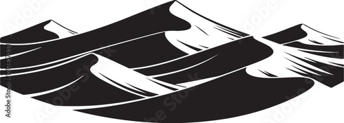 Abstract black and white wave design element illustration