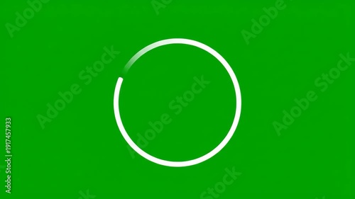 Wallpaper Mural A clean white circular loading animation on a vibrant green screen background, ideal for indicating progress or buffering in digital projects. Torontodigital.ca