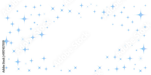 ブルーのキラキラした背景イラスト　星空