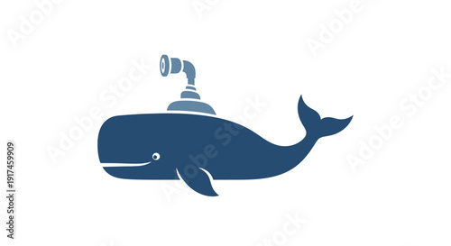 Whale with Satellite Dish on Head.