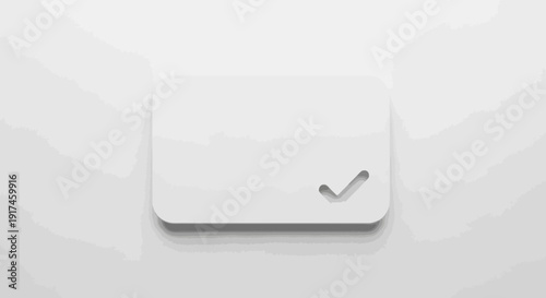 White Envelope with Checkmark on Surface.