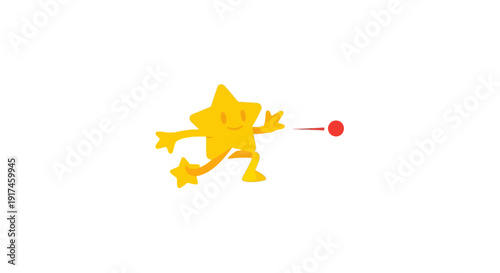 Yellow Dragon Illustration with Red Dot.