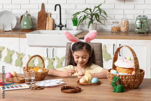 Cute little girl with bunny...