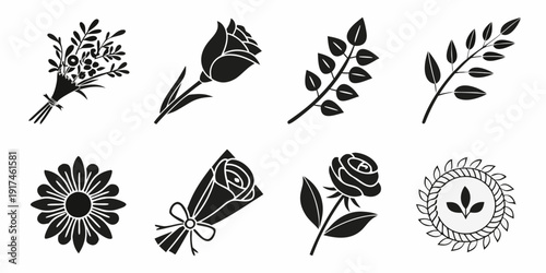 A collection of intricate black and white floral designs and patterns