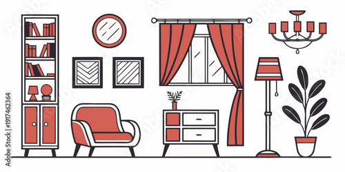 A cozy living room with a fireplace, bookshelf, and comfortable furniture.