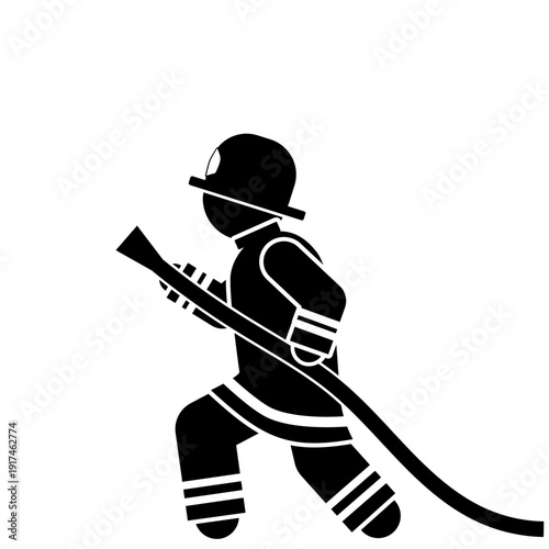 vector illustration a firefighter man