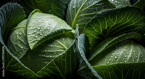 Raw green cabbage texture, organic cabbage background, vegan and vegetarian diet concept.