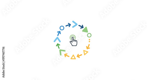 Hand Pointer Circular Arrows Icons.