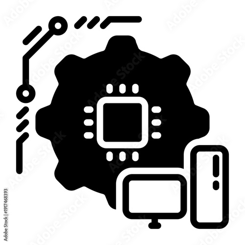 Computer icon, glyph icon style