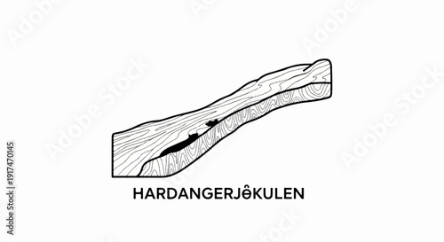 A stylized illustration of a piece of wood with visible grain patterns