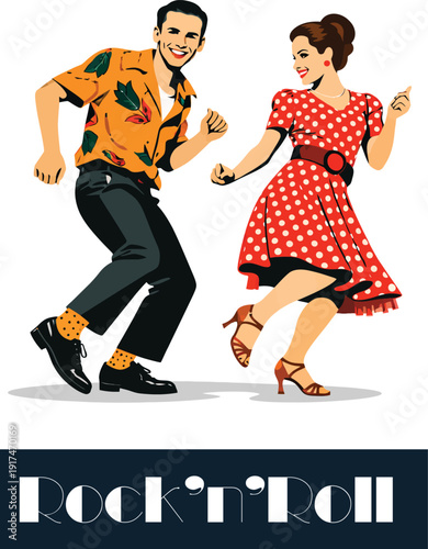 069-07-Happy man and woman performing a lively rock and roll dance