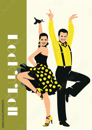 069-10-Happy man and woman performing a lively rock and roll dance