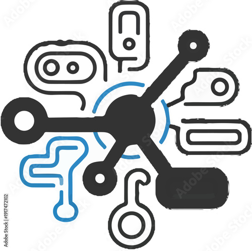 Abstract interconnected digital network, technology concept