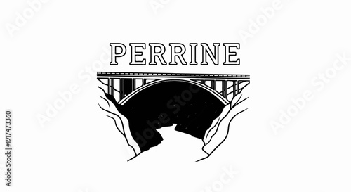 Arched bridge spans a dark gorge with a river below