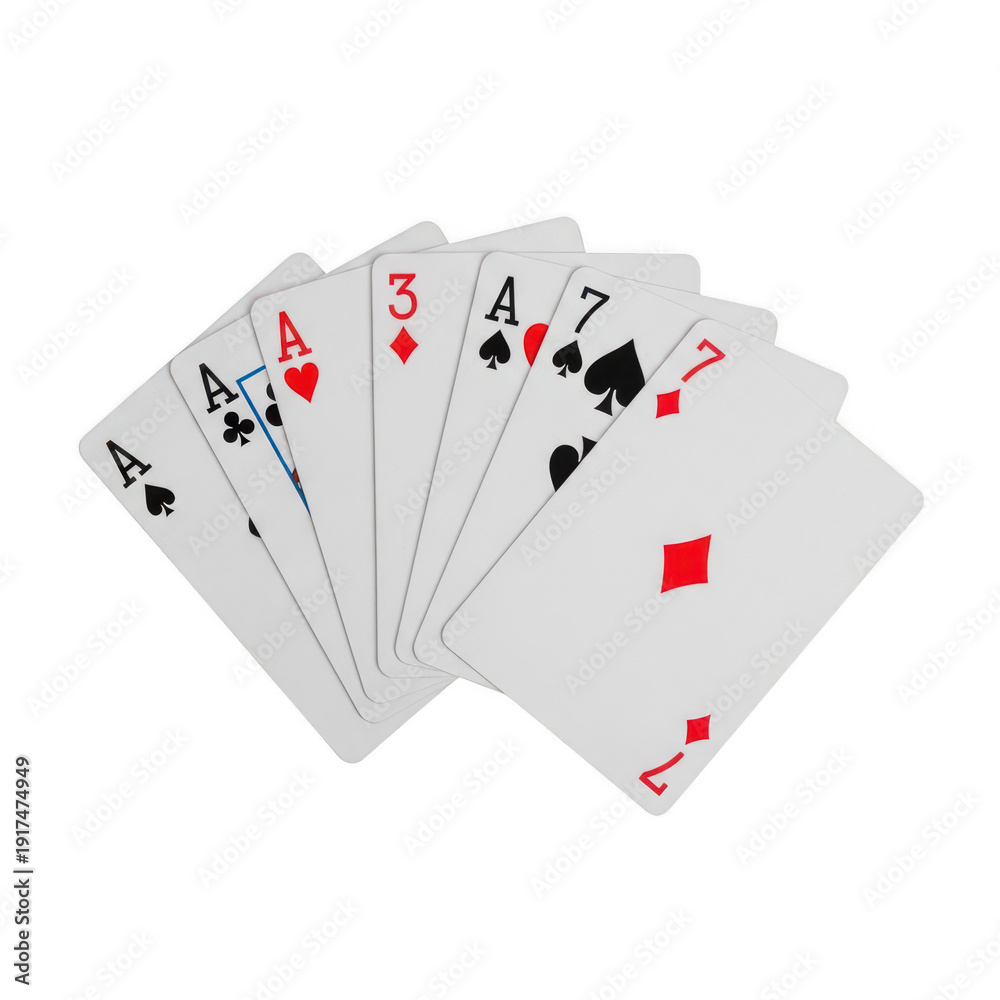 Obraz premium A fan of playing cards on transparent background