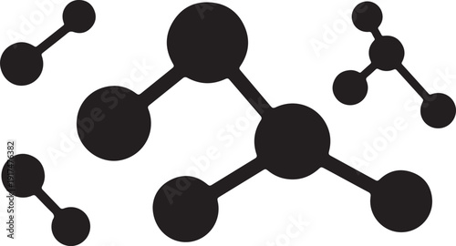 Molecular structure with connected atoms and bonds illustration graphic