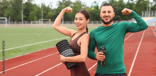Sporty Asian woman with per...