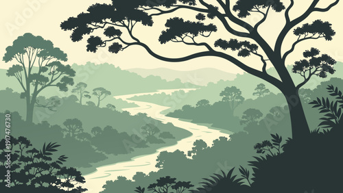 Tropical Rainforest Canopy Vector