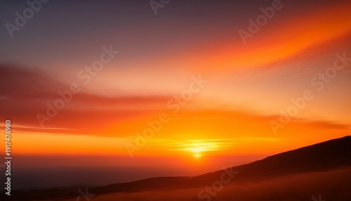 Vibrant Sunset Sky Abstract Gradient Background Warm Orange And Yellow Tones Fiery Horizon Smooth Color Transition Atmospheric Glow Minimalist Landscape Digital Art Ultra High Resolution 8K W