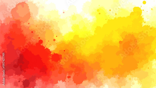 Vector Vibrant watercolor background featuring a spectrum of warm hues, artistic expression and paint splash design Design