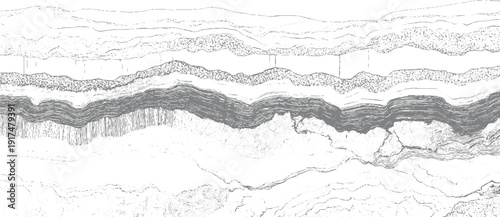 Detailed geological cross section showing layered rock strata and sedimentary deposits geology layers