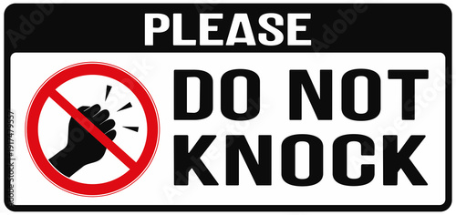 Fotografie Door sign that says : please, do not knock. No knocking