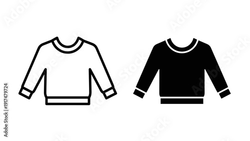 A black and white drawing of two sweatshirts Vector