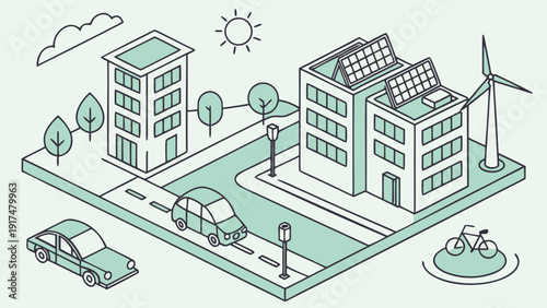 Sustainable Smart City Illustration