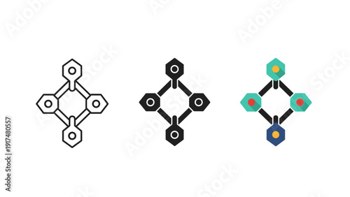 vector illustration of a set of abstract symbols