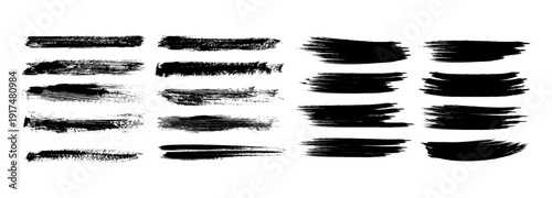 Set of Brush strokes text boxes, Paintbrush Grunge design elements, Hand drawn Grunge texture, Horizontal, Lines, vector illustrator