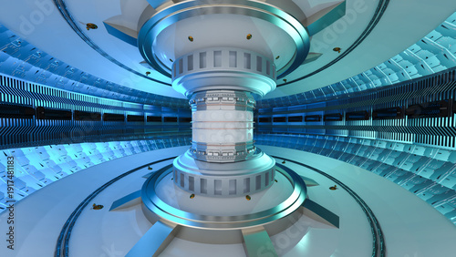 Smr or small modular nuclear fusion reactor core chamber inside