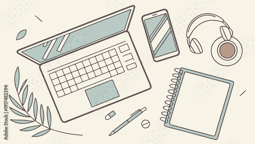 Modern Smart Workspace Vector