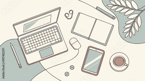 Modern Smart Workspace Vector