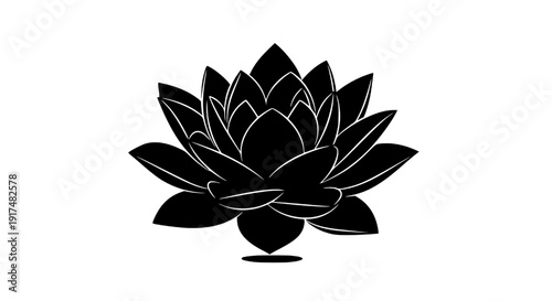 A serene lotus flower illustration on a clean background viewed from directly above showcasing its beauty in a simple yet elegant composition
