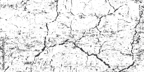 Abstract grunge black and white distressed texture background. Rustic cracked texture with many cracks and scratches. eps 10