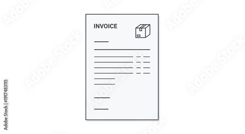 Invoice icon with box symbolizing shipping and delivery services