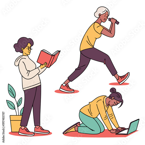 People engaging in different activities