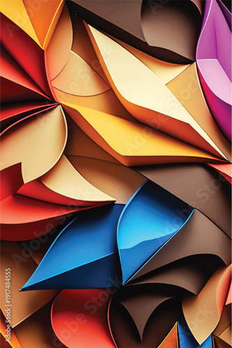 Multicolor geometric pattern Abstract volumetric background. Vector illustration	