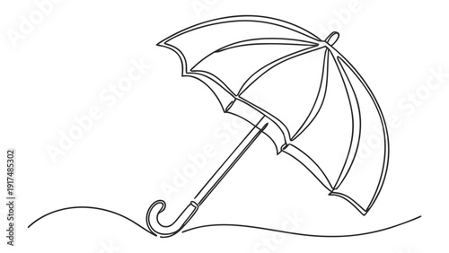 Elegant umbrella standing strong against windy conditions