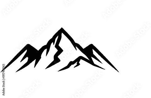 Black mountain range silhouette with sharp, jagged peaks
