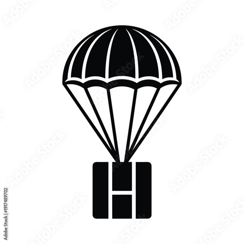 Parachute delivering package icon