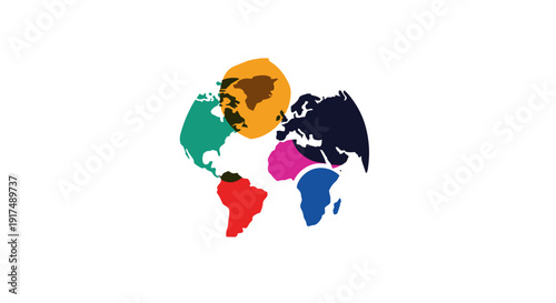 Colorful puzzle pieces fit together.