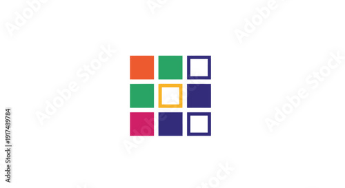 Colorful squares in a grid.