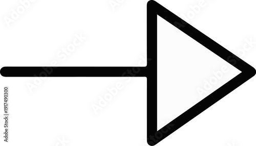 Bold black arrow symbol pointing to the right on a white background