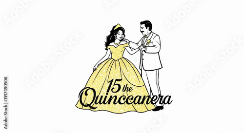 Couple dances at a Quinceañera, a celebration of a girl's 15th birthday