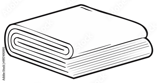 Stack of folded fabric or material, outlined in black