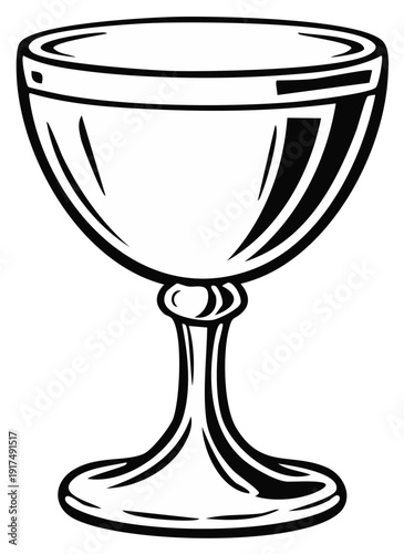 Ornate Chalice Cup with Stem Vector Graphic Design Religious Symbol for Ceremony