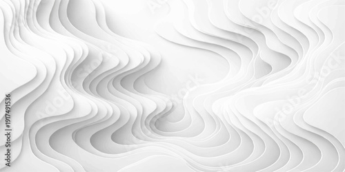 Abstract white background vector featuring a luxury silk texture with smooth flowing blue waves and a soft satin fabric pattern for a light wavy material backdrop illustration